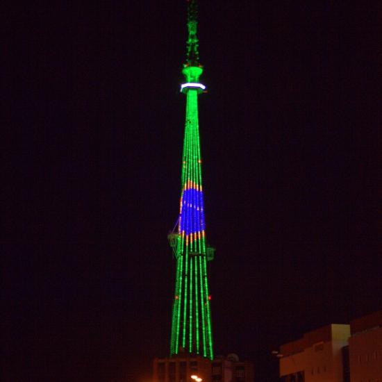 Нижегородская телебашня окрасилась в цвета флагов стран-участниц ЧМ-2018