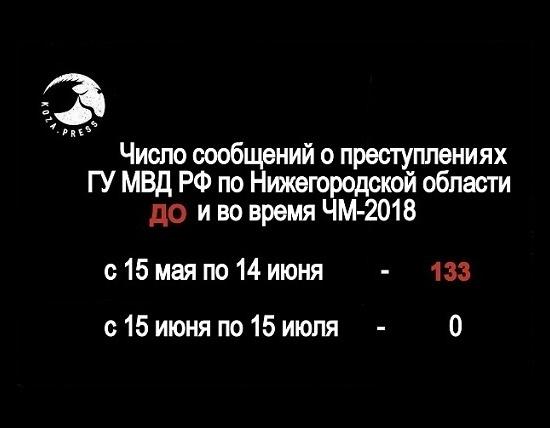 Полицейский главк не сообщал о преступлениях во время ЧМ в Нижегородской области
